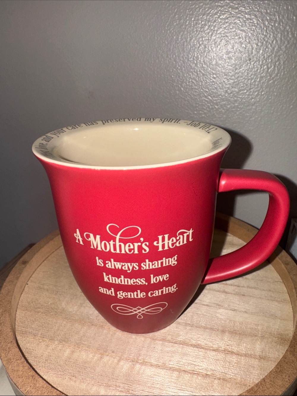 Red Inspirational 'A Mother's Heart' Ceramic Coffee Mug